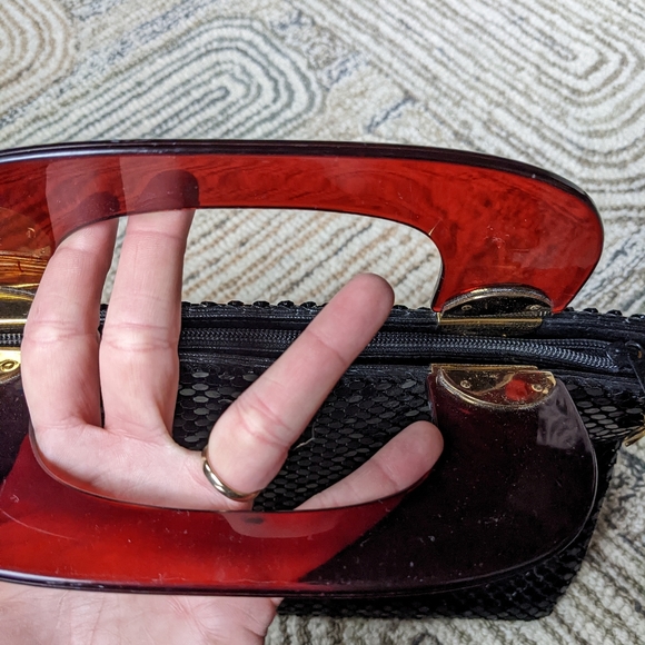 Vintage Black Metal Mesh Handbag - Picture 6 of 13